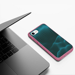 Чехол iPhone 7/8 матовый Волны-волны, цвет: 3D-малиновый — фото 2