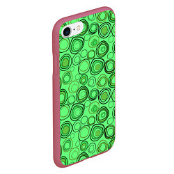 Чехол iPhone 7/8 матовый Ярко-зеленый неоновый абстрактный узор, цвет: 3D-малиновый — фото 2