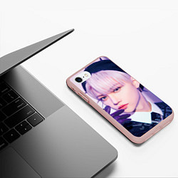 Чехол iPhone 7/8 матовый Stray Kids 2nd World Tour Maniac Felix, цвет: 3D-светло-розовый — фото 2