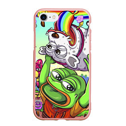 Чехол iPhone 7/8 матовый Pepes world, цвет: 3D-светло-розовый