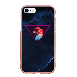 Чехол iPhone 7/8 матовый Неоновая девушка в треугольнике, цвет: 3D-светло-розовый