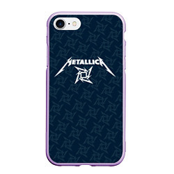 Чехол iPhone 7/8 матовый Metallica - паттерн, цвет: 3D-сиреневый