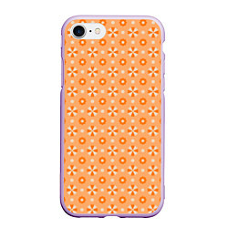 Чехол iPhone 7/8 матовый Абстракция - оранжевые зонтики, цвет: 3D-сиреневый
