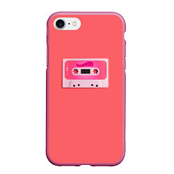Чехол iPhone 7/8 матовый BTS cassette, цвет: 3D-малиновый
