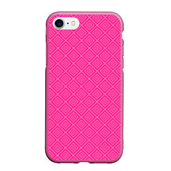 Чехол iPhone 7/8 матовый Розовый орнамент из квадратиков