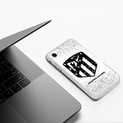 Чехол iPhone 7/8 матовый Atletico Madrid с потертостями на светлом фоне, цвет: 3D-белый — фото 2