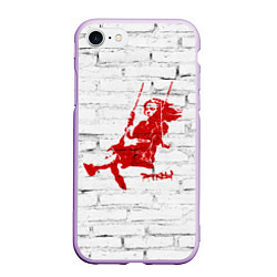 Чехол iPhone 7/8 матовый Banksy girl on a swing