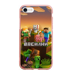 Чехол iPhone 7/8 матовый Василий Minecraft