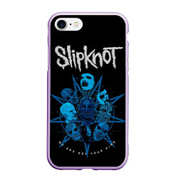 Чехол iPhone 7/8 матовый Slipknot - pentagram, цвет: 3D-сиреневый
