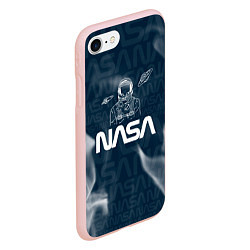 Чехол iPhone 7/8 матовый Nasa - космонавт - паттерн, цвет: 3D-светло-розовый — фото 2