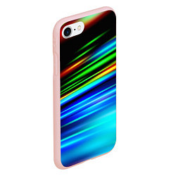 Чехол iPhone 7/8 матовый Абстрактные неоновые полосы, цвет: 3D-светло-розовый — фото 2