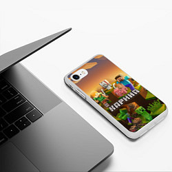 Чехол iPhone 7/8 матовый Карина Minecraft, цвет: 3D-белый — фото 2