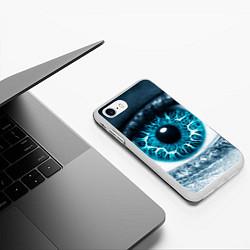Чехол iPhone 7/8 матовый Инопланетный глаз, цвет: 3D-белый — фото 2