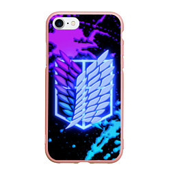 Чехол iPhone 7/8 матовый Attack on Titan neon
