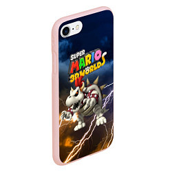 Чехол iPhone 7/8 матовый Dry Bowser - Super Mario 3D World - Nintendo, цвет: 3D-светло-розовый — фото 2