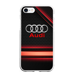 Чехол iPhone 7/8 матовый Audi абстракция карбон