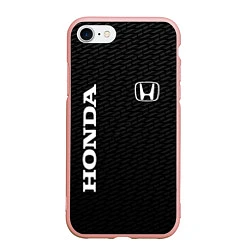 Чехол iPhone 7/8 матовый Honda карбон, цвет: 3D-светло-розовый