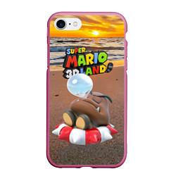 Чехол iPhone 7/8 матовый Goomba - Super Mario 3D Land, цвет: 3D-малиновый