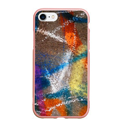 Чехол iPhone 7/8 матовый Рисунок цветными мелками на асфальте