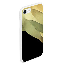 Чехол iPhone 7/8 матовый Акварельные полосы на черном фоне, цвет: 3D-белый — фото 2