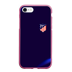 Чехол iPhone 7/8 матовый Фк Atletico абстракция, цвет: 3D-малиновый