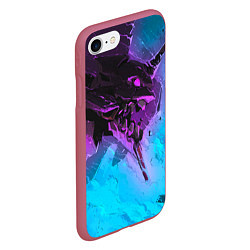 Чехол iPhone 7/8 матовый Neon Genesis Evangelion - Eva 01, цвет: 3D-малиновый — фото 2