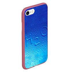 Чехол iPhone 7/8 матовый Вода - H2O, цвет: 3D-малиновый — фото 2