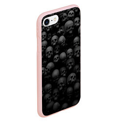 Чехол iPhone 7/8 матовый Композиция из черепов - Dark, цвет: 3D-светло-розовый — фото 2