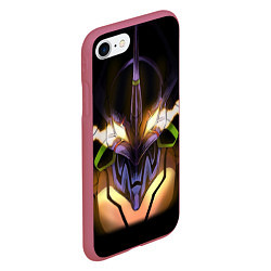 Чехол iPhone 7/8 матовый Eva 01: Evangelion, цвет: 3D-малиновый — фото 2