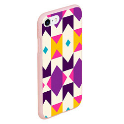 Чехол iPhone 7/8 матовый Геометрический цветной орнамент, цвет: 3D-светло-розовый — фото 2