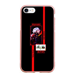 Чехол iPhone 7/8 матовый Tokyo Ghoul Kaneki Ken anime, цвет: 3D-светло-розовый