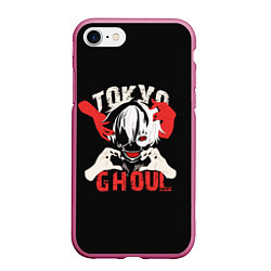 Чехол iPhone 7/8 матовый Kaneki Ken - Tokyo Ghoul, цвет: 3D-малиновый