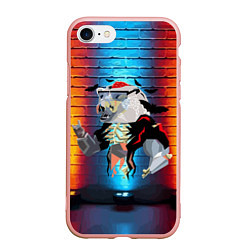 Чехол iPhone 7/8 матовый Мишка-зомби - Halloween, цвет: 3D-светло-розовый