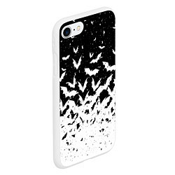 Чехол iPhone 7/8 матовый Black and white bat pattern, цвет: 3D-белый — фото 2
