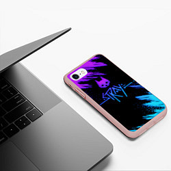 Чехол iPhone 7/8 матовый Stray game neon, цвет: 3D-светло-розовый — фото 2