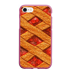 Чехол iPhone 7/8 матовый Сладкий вишневый пирог, цвет: 3D-малиновый
