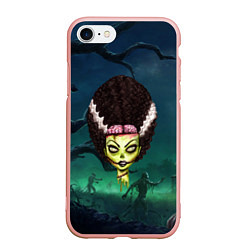 Чехол iPhone 7/8 матовый Афро девушка зомби, цвет: 3D-светло-розовый