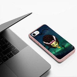 Чехол iPhone 7/8 матовый Афро девушка зомби, цвет: 3D-светло-розовый — фото 2
