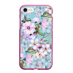 Чехол iPhone 7/8 матовый Яблоня в цвету акварель
