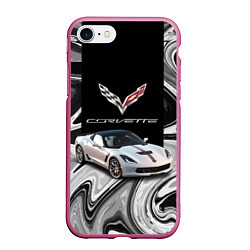 Чехол iPhone 7/8 матовый Chevrolet Corvette - Motorsport - Racing team
