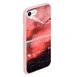 Чехол iPhone 7/8 матовый Красный туман, царапины и краски, цвет: 3D-светло-розовый — фото 2