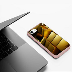 Чехол iPhone 7/8 матовый Золото, цвет: 3D-светло-розовый — фото 2