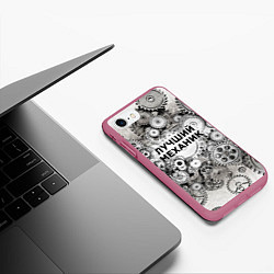 Чехол iPhone 7/8 матовый Лучший механик, цвет: 3D-малиновый — фото 2