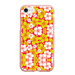 Чехол iPhone 7/8 матовый Hawaiian kaleidoscope, цвет: 3D-светло-розовый