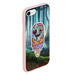 Чехол iPhone 7/8 матовый Зомби - мороженое, цвет: 3D-светло-розовый — фото 2