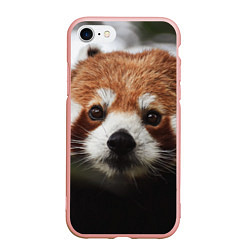 Чехол iPhone 7/8 матовый Малая панда, цвет: 3D-светло-розовый