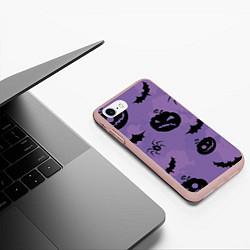 Чехол iPhone 7/8 матовый Ужасы ночи, цвет: 3D-светло-розовый — фото 2