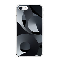 Чехол iPhone 7/8 матовый Спирали абстракция, цвет: 3D-белый