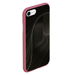 Чехол iPhone 7/8 матовый Чёрная спираль, цвет: 3D-малиновый — фото 2