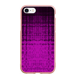 Чехол iPhone 7/8 матовый Абстрактный мозаичный черно - пурпурный узор, цвет: 3D-светло-розовый